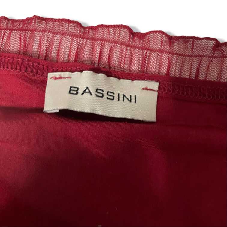 Vintage women Bassini Y2k Red Sheer Top with sequins details  Size L/xl|L23 W18| SKU 5500