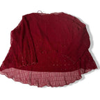 Vintage women Bassini Y2k Red Sheer Top with sequins details  Size L/xl|L23 W18| SKU 5500