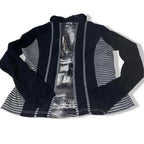 Vintage Y2K Women's  Pause Cafe Black and White Sheer Sequin Shirt in M/L|L25 W17|SKU 5502