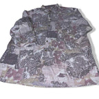 Vintage men purple printed silk 80s / 90s patterned shirt in XL| L34 W22|SKU 5503