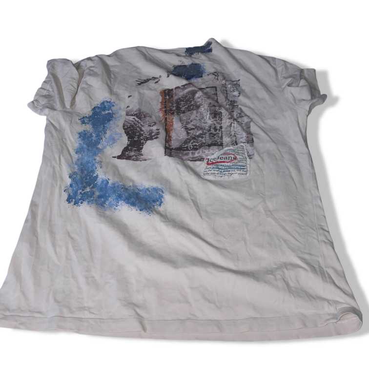 Vintage Y2K Ice jeans Made in Italy Jeans Rose & Butterfly white T-Shirt in M|L26 W20|SKU 5504