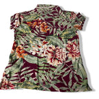 Vintage Zara man tropical design multi floral print polo shirt  in XL|L26 W17| SKU 5505