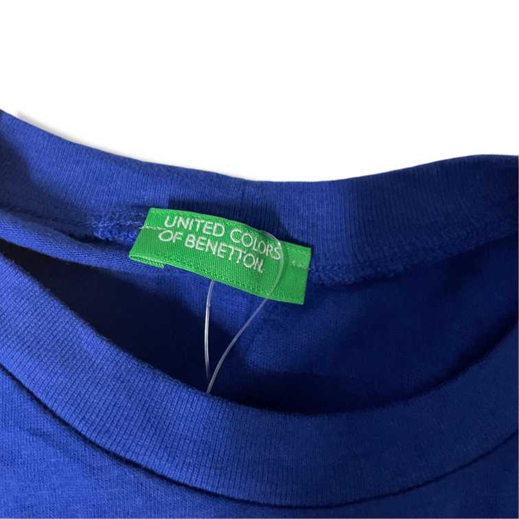 Vintage men United Colors Of Benetton Blue Long Sleeve T-Shirt in S|L26 W15| SKU 5507