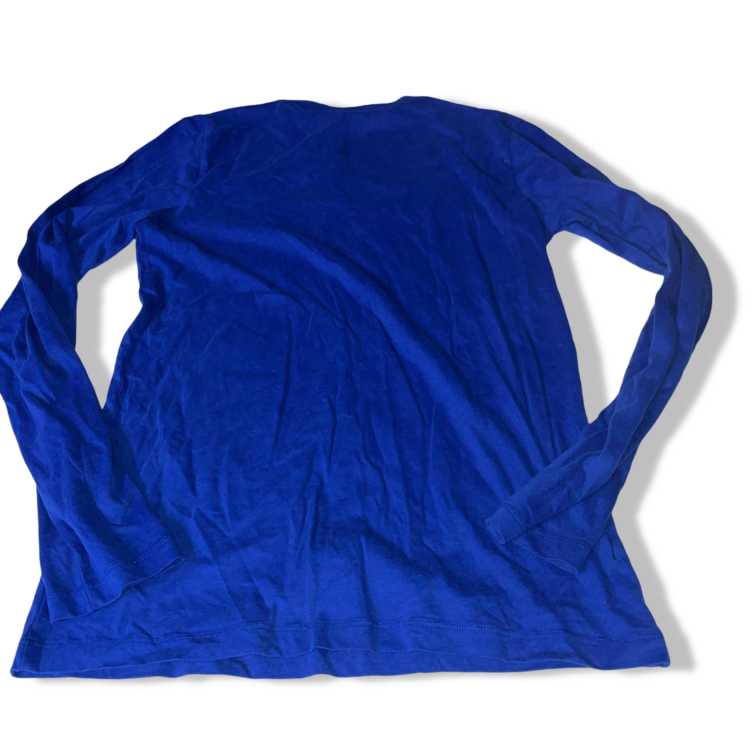 Vintage men United Colors Of Benetton Blue Long Sleeve T-Shirt in S|L26 W15| SKU 5507