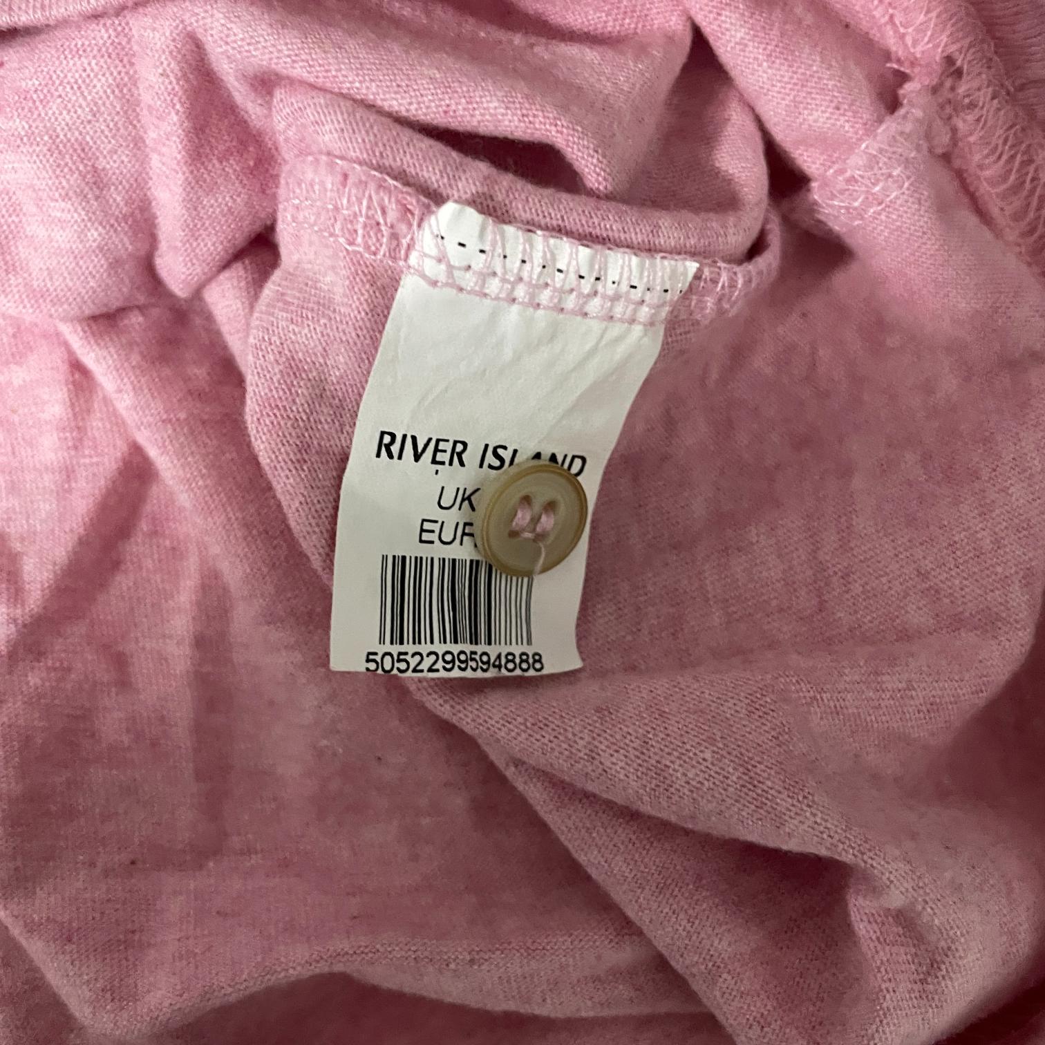 Vintage River Island men's Pink POLO shirt in L| L30 W19| SKU 5511