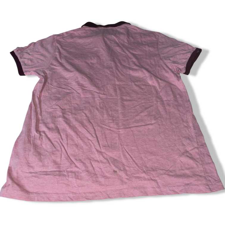 Vintage River Island men's Pink POLO shirt in L| L30 W19| SKU 5511