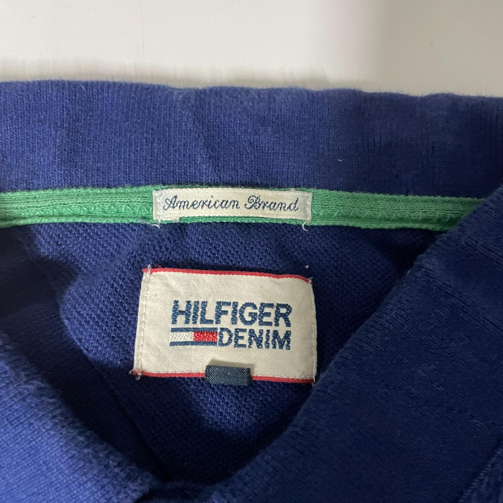 Vintage Tommy Hilfiger Denim Logo Mens blue  Polo shirt Slim Fit in XL|L34 W22|SKU 5515