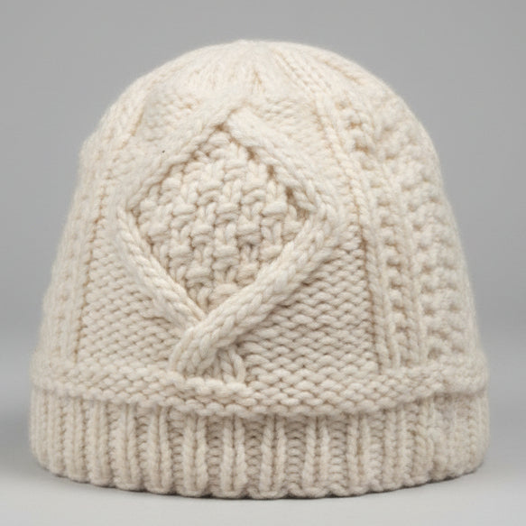 Ivory Cable Knit Beanie SKU 7323