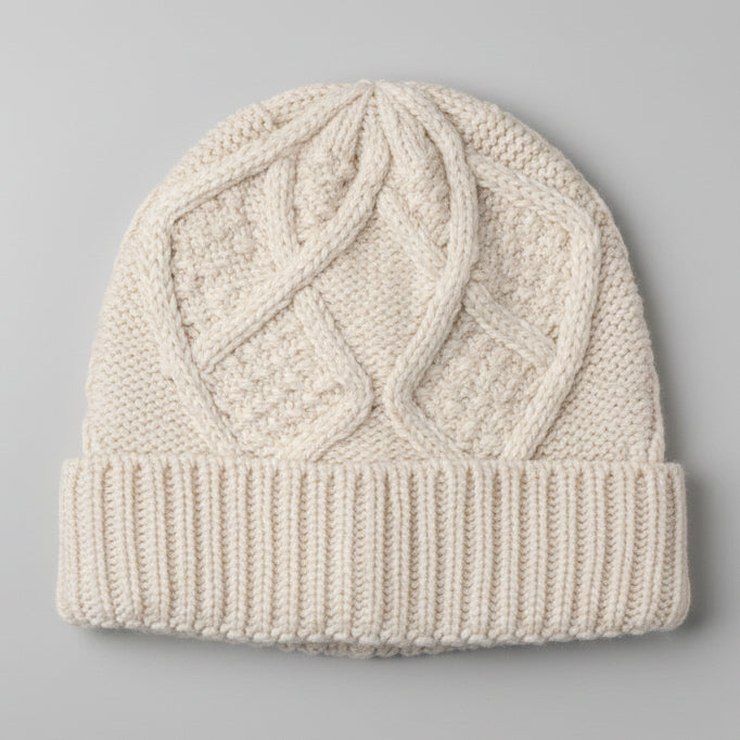 Ivory Cable Knit Beanie SKU 7323