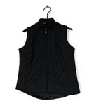 Karen Scott Women’s golf Black quilted fleece vest #fleecevest in small L26 W21 SKU 6888