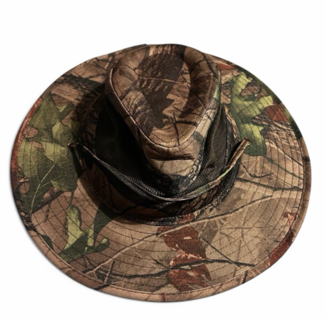 Mens Mountain Country Camo Structured Lightweight Fabric Safari Hat  SKU 6784