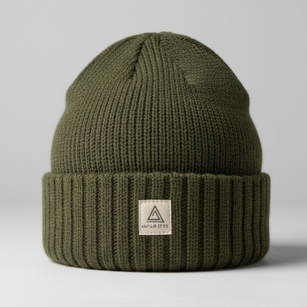 Olive Green Ribbed Beanie SKU 7309