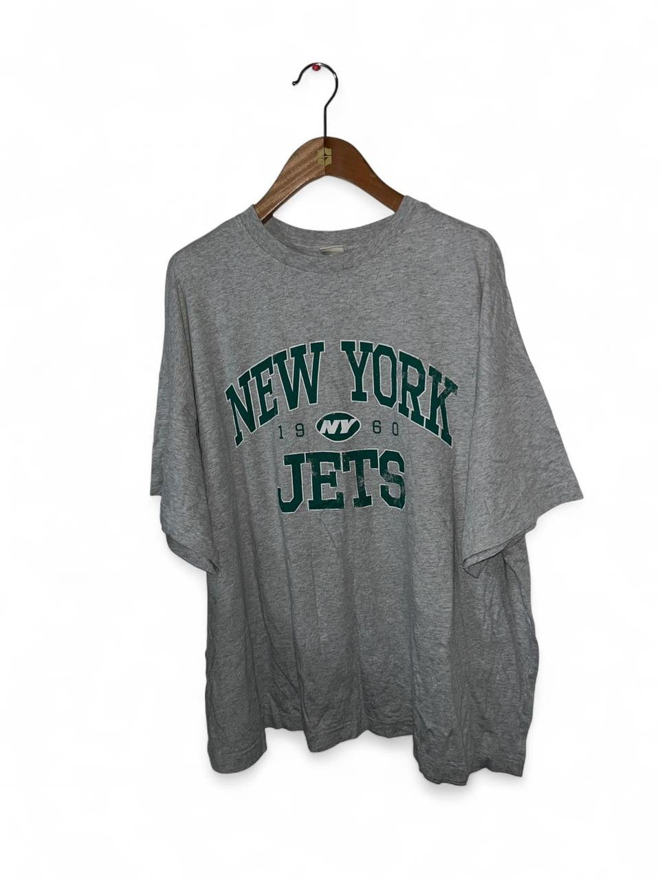 Oversized Grey New York Jets vintage 90s cotton t-shirt football 3XL