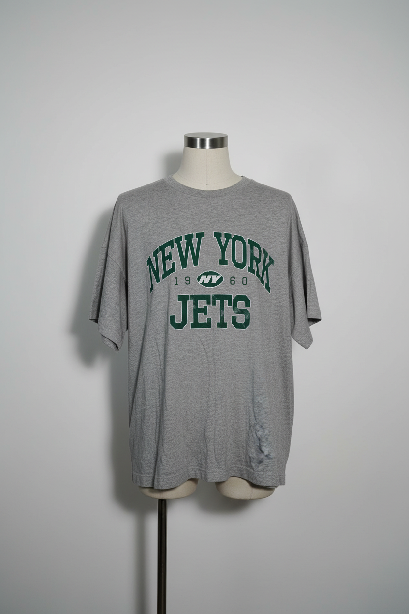 Oversized Grey New York Jets vintage 90s cotton t-shirt football 3XL