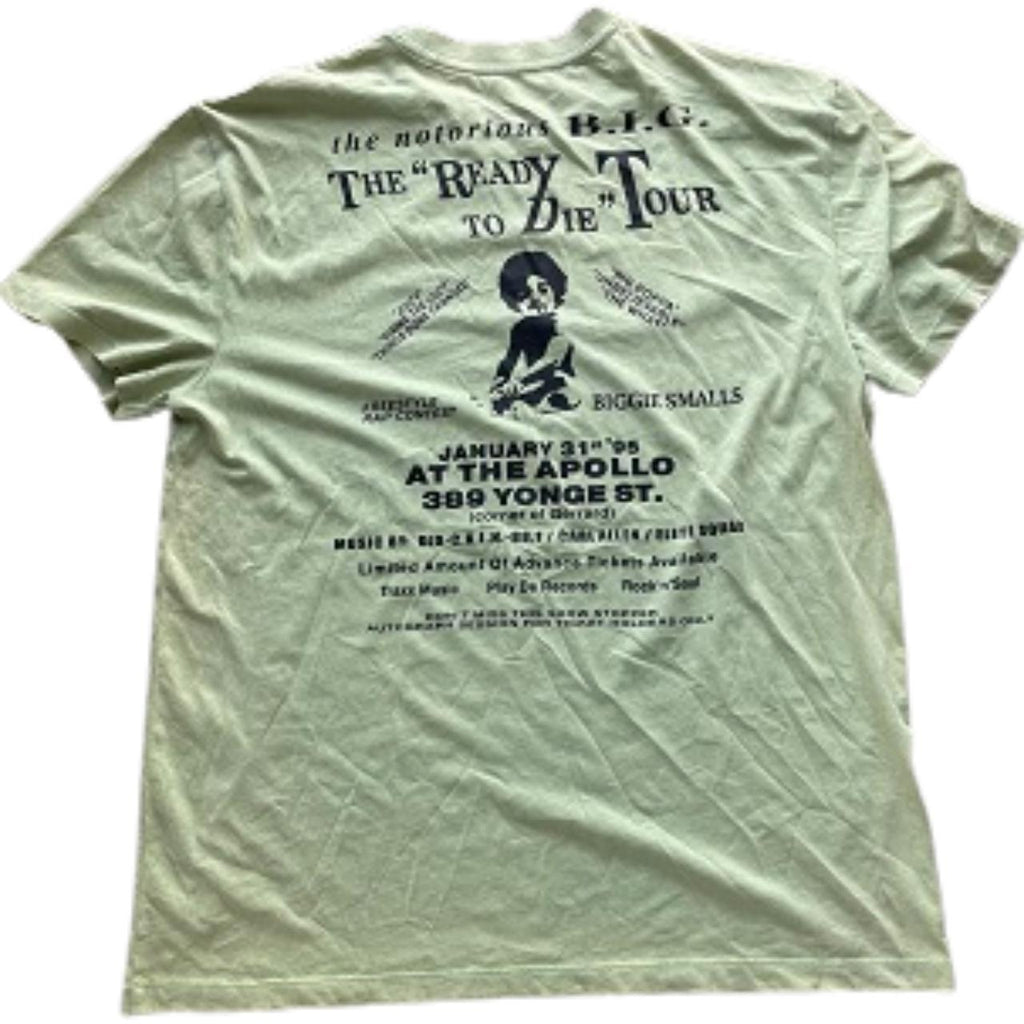 Vintage Notorious B.I.G the ready to die tour graphics yellow large tshirt