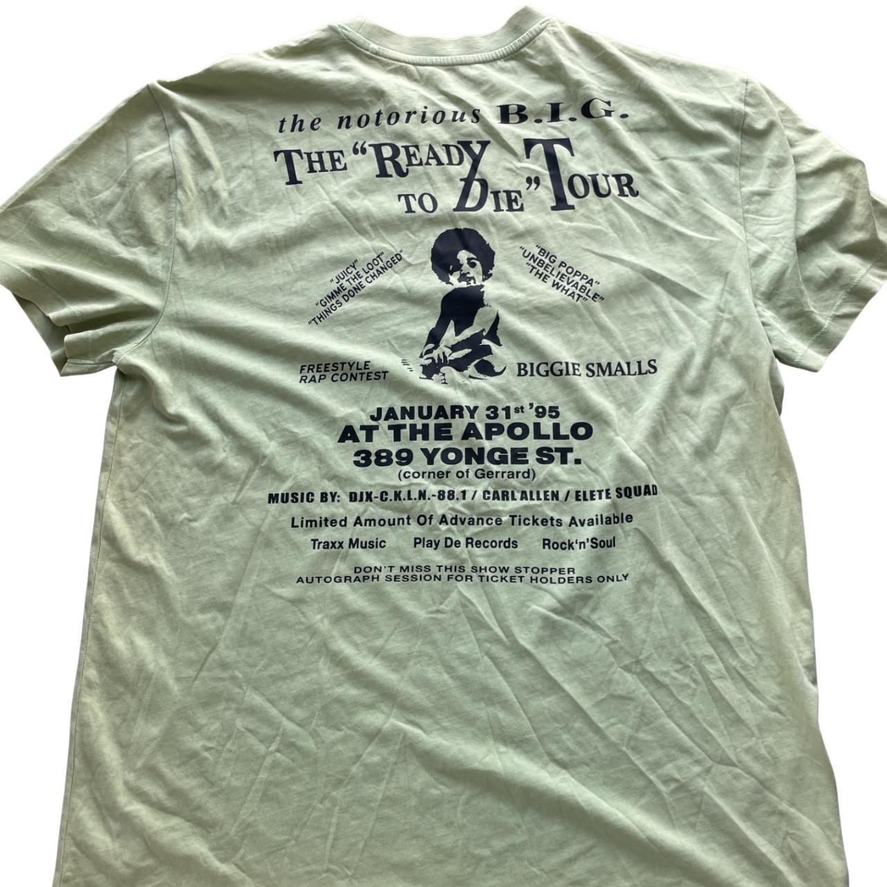 Vintage Notorious B.I.G the ready to die tour graphics yellow large tshirt