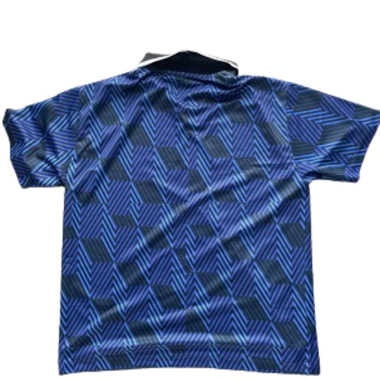 Vintage Primark blue geometric pattern michigan polo shirt size M