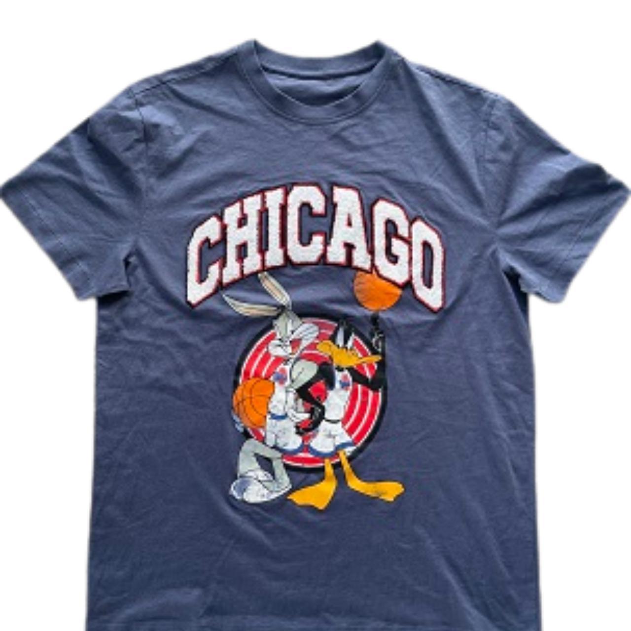 vintage NBA Chicago Bulls Graphics Blue Medium Tshirt