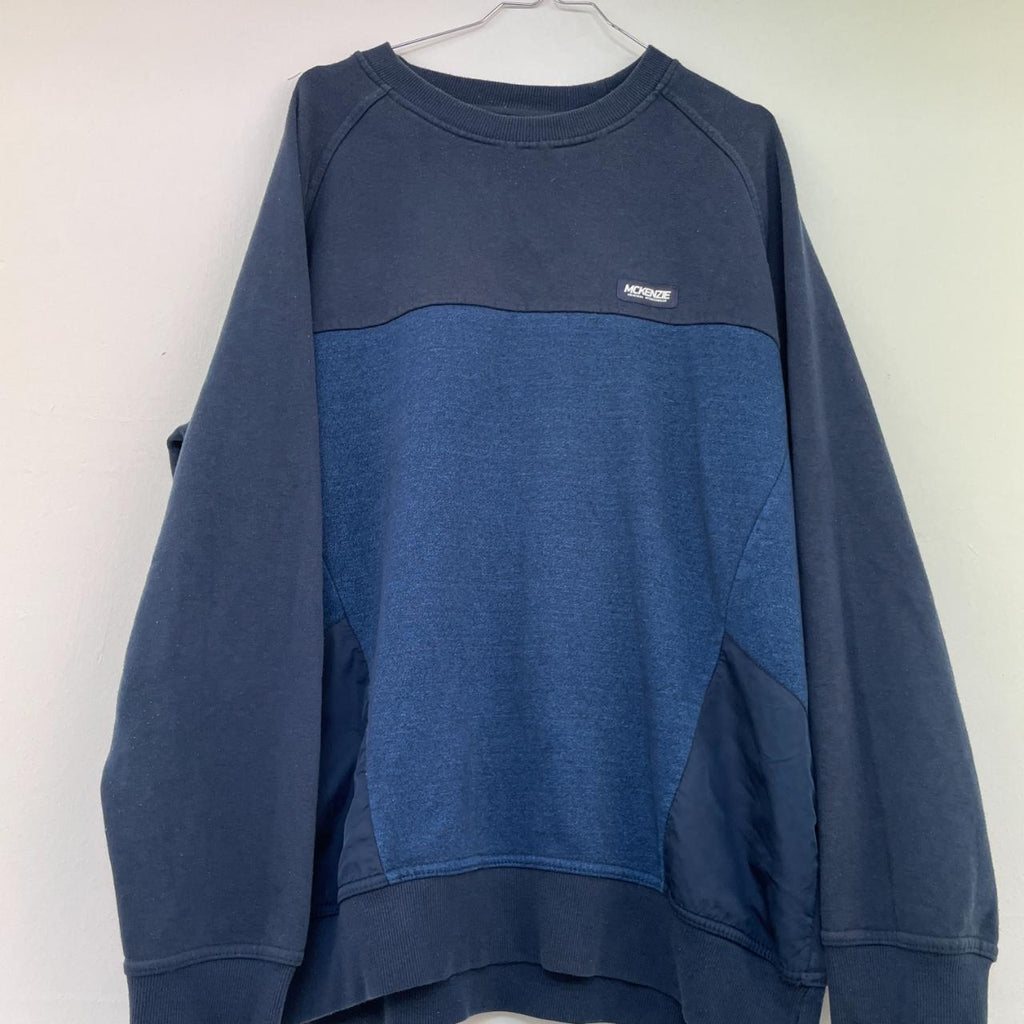 Vintage Mens McKenzie Blue Fleece crew neck large Jumper
