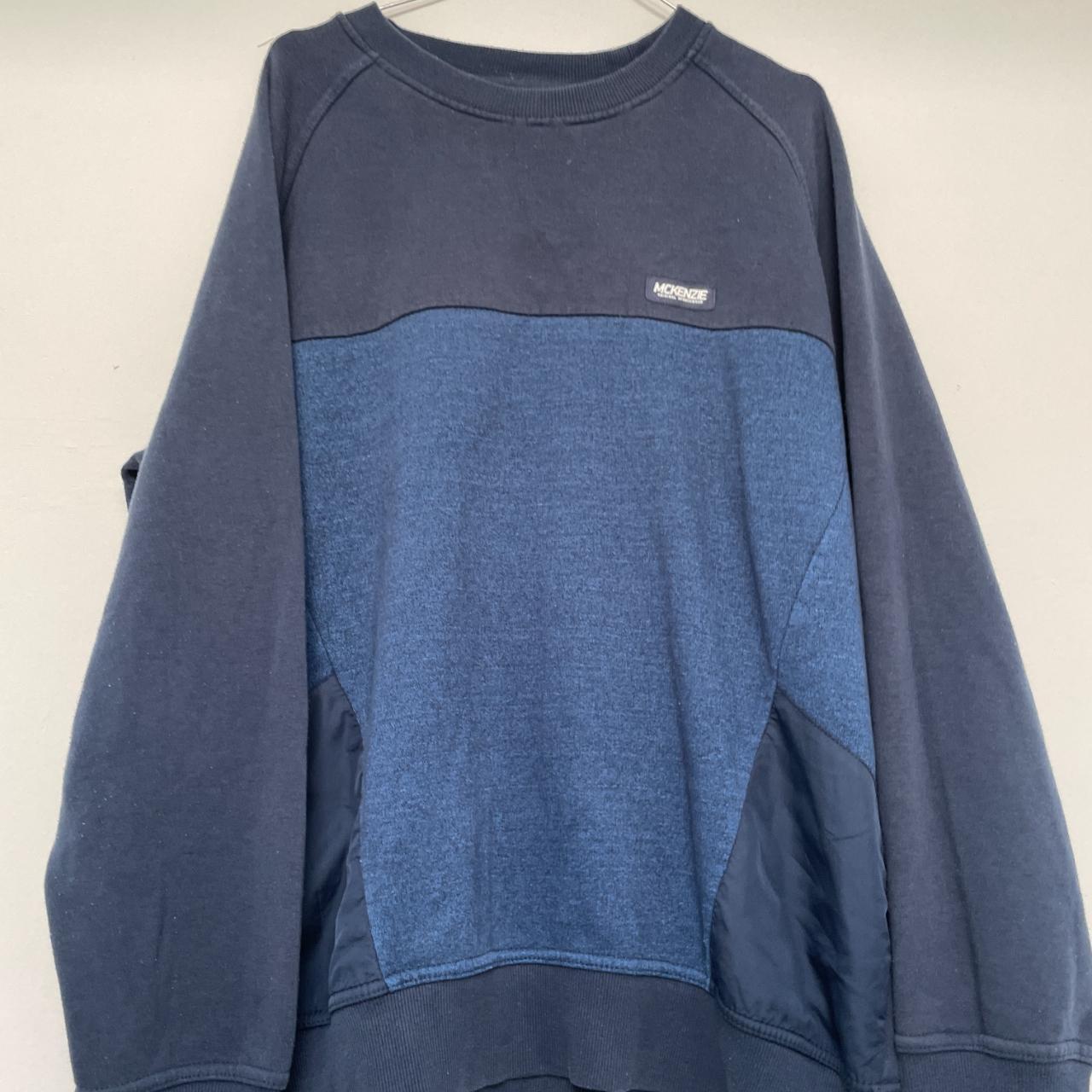 Vintage Mens McKenzie Blue Fleece crew neck large Jumper