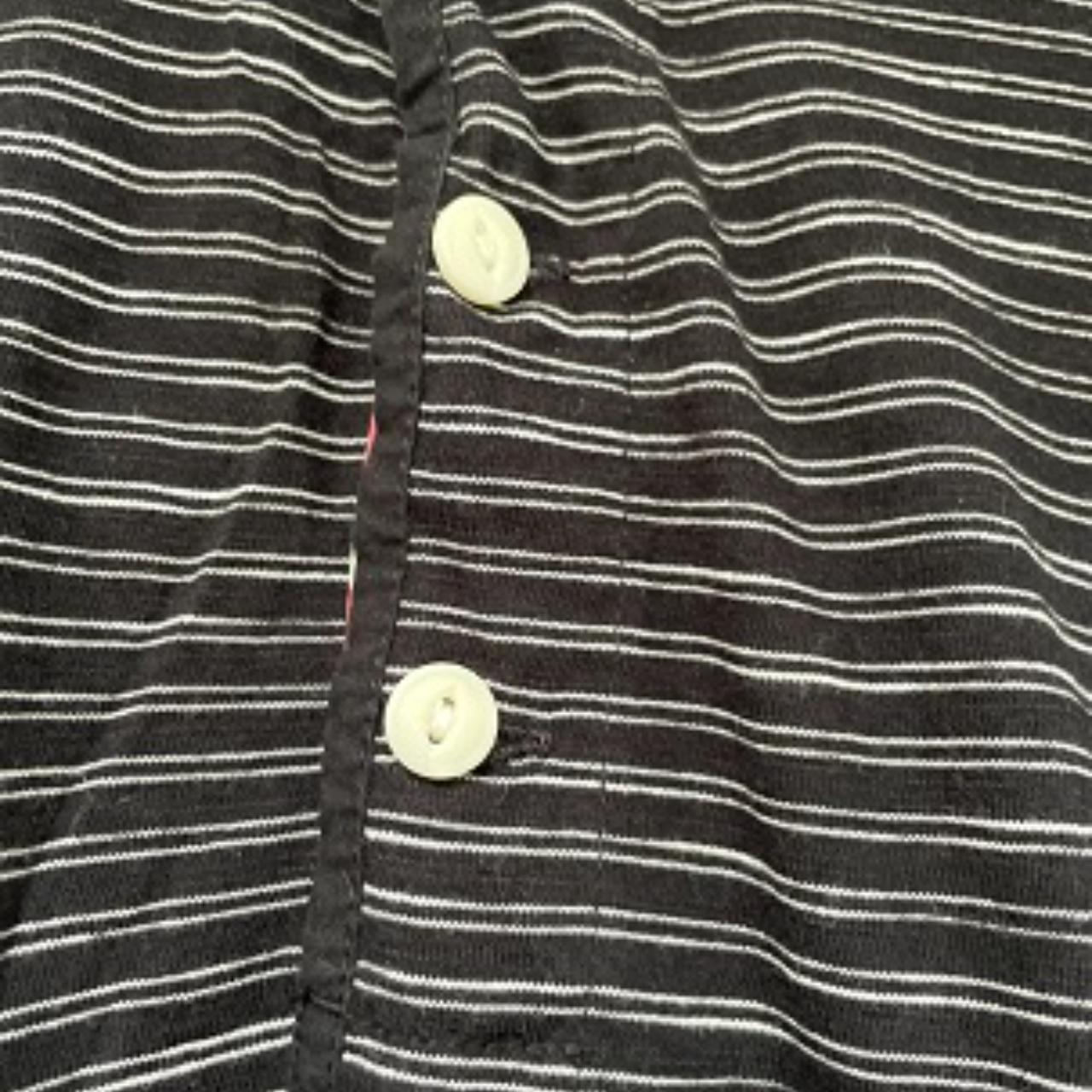 Vintage Denim & Supply Ralph Lauren Black stripped 3 button up tshirt size M