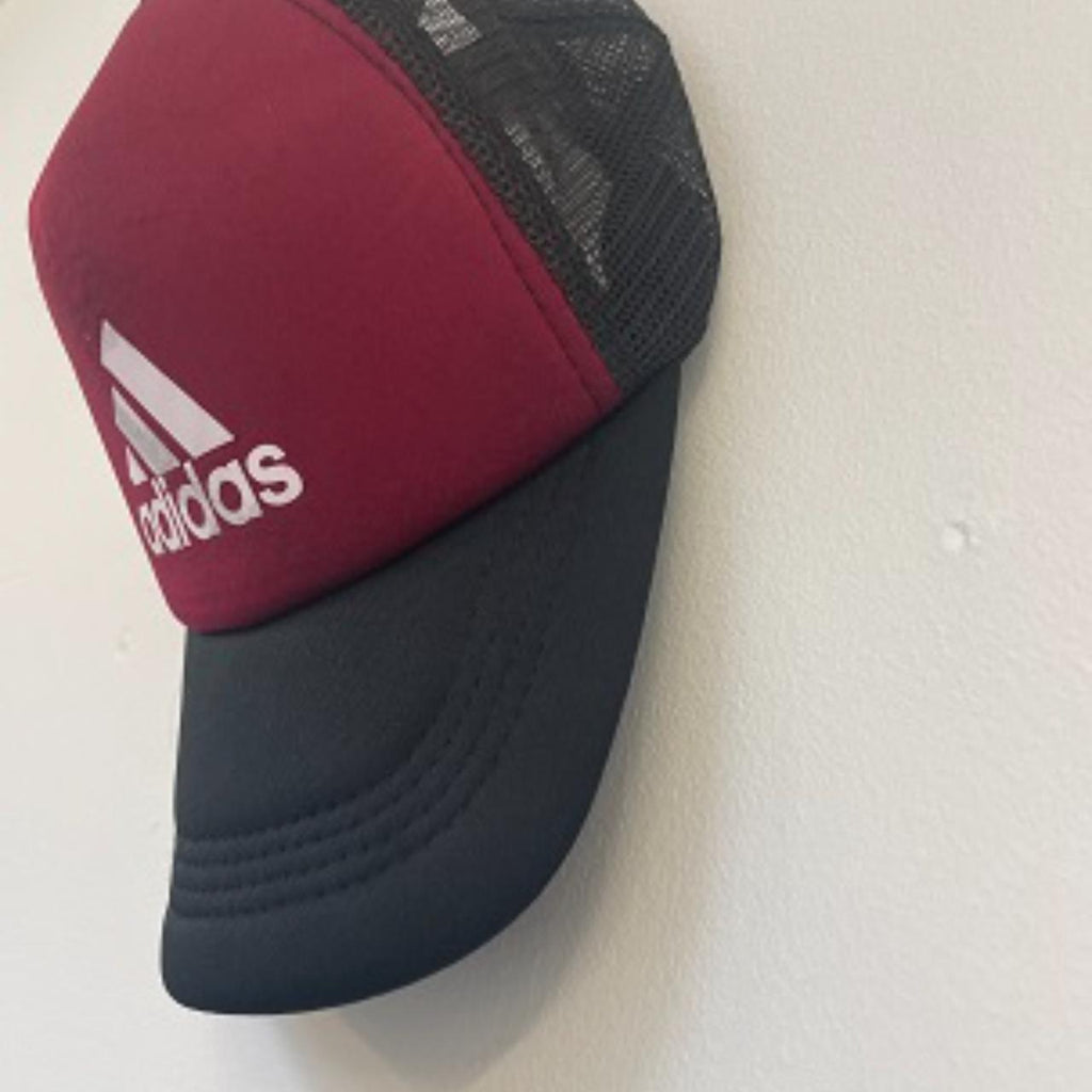 Vintage Adidas tucker cap in black and wine