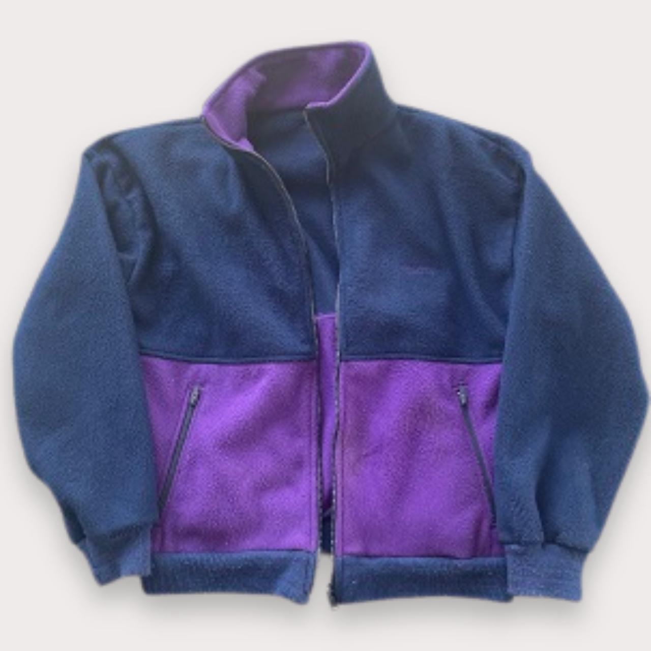 Vintage regatta lightweight bicolor fleece full zip up jacket in blue and purple