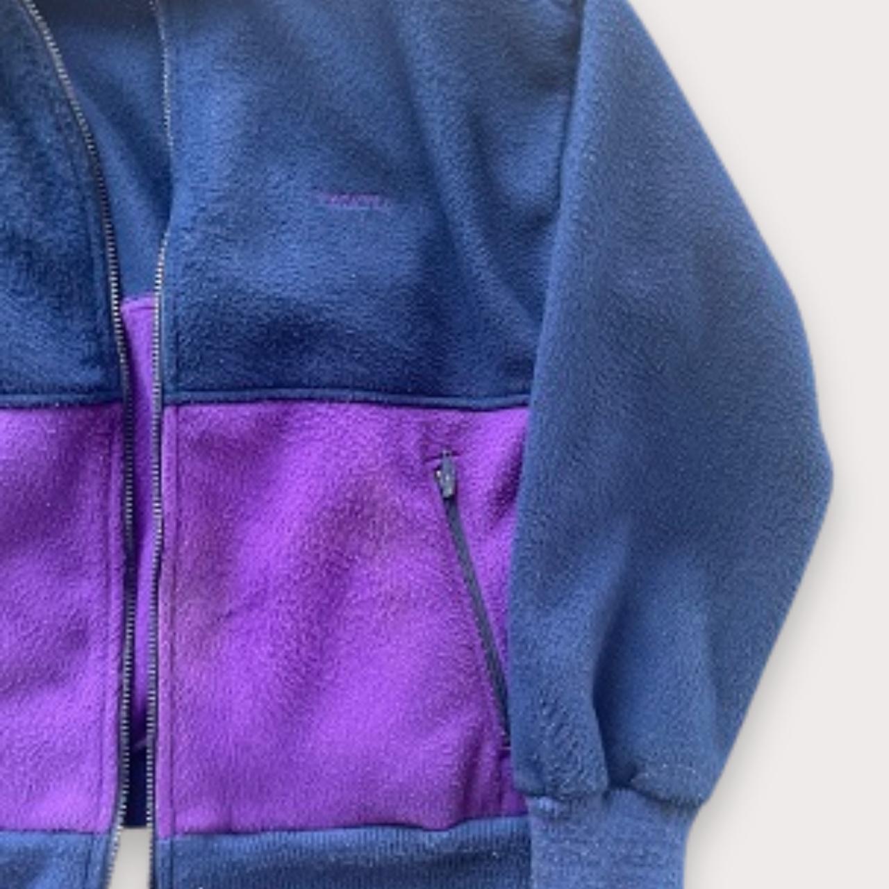 Vintage regatta lightweight bicolor fleece full zip up jacket in blue and purple