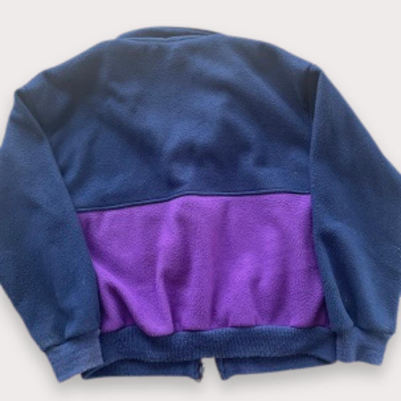 Vintage regatta lightweight bicolor fleece full zip up jacket in blue and purple