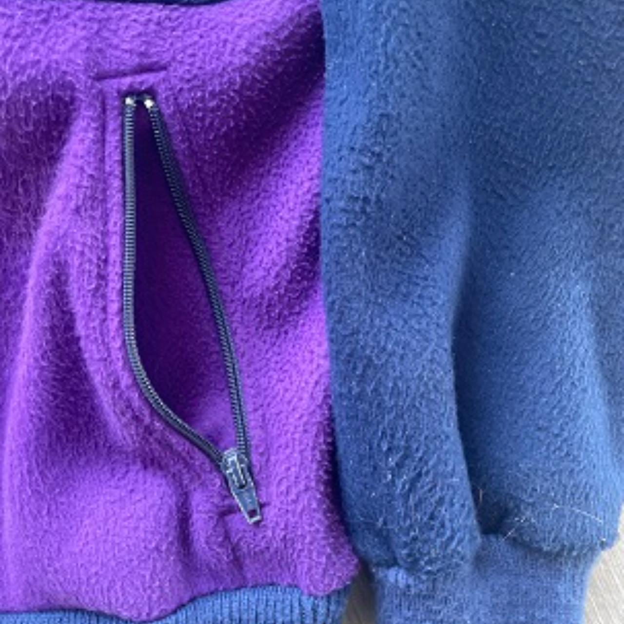Vintage regatta lightweight bicolor fleece full zip up jacket in blue and purple