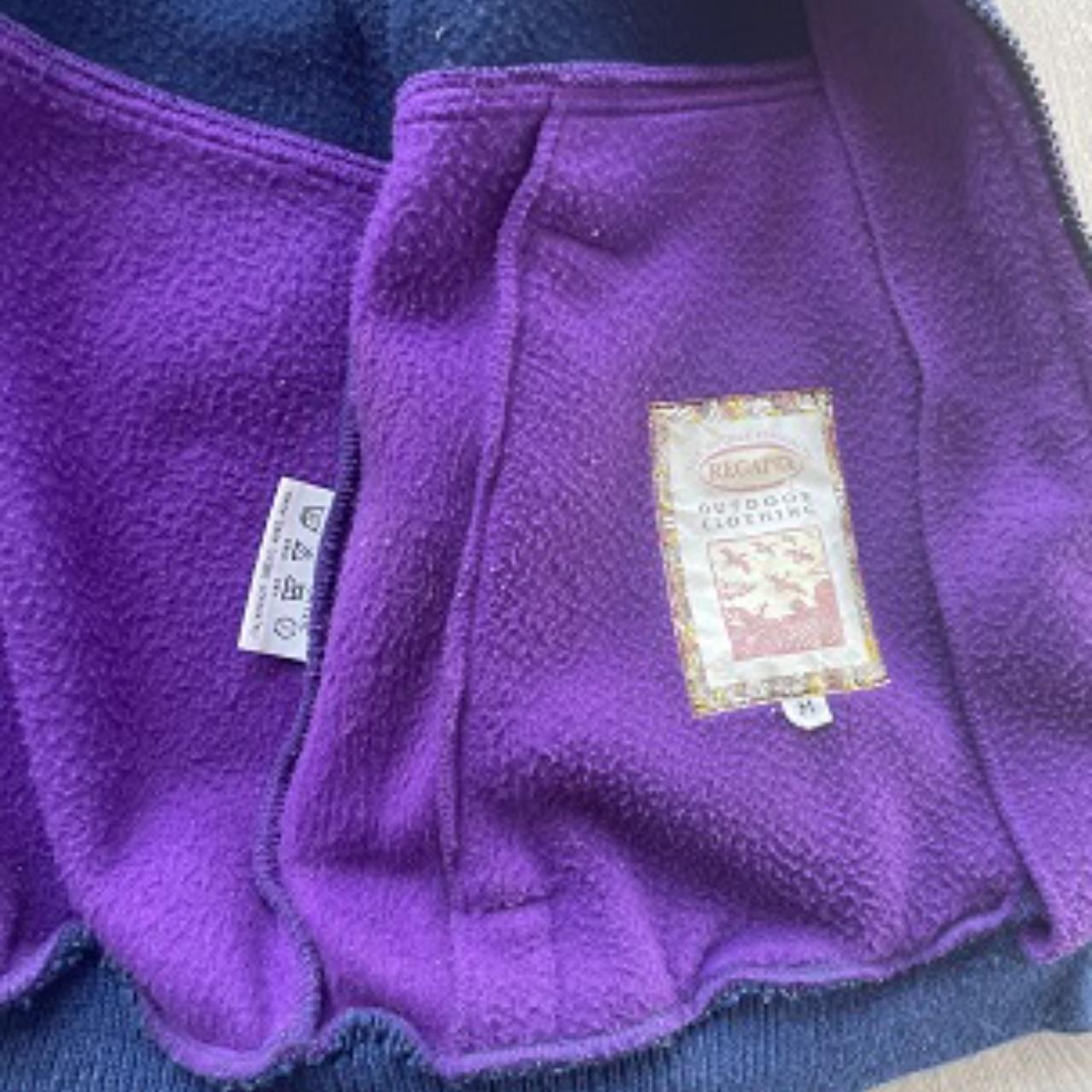 Vintage regatta lightweight bicolor fleece full zip up jacket in blue and purple
