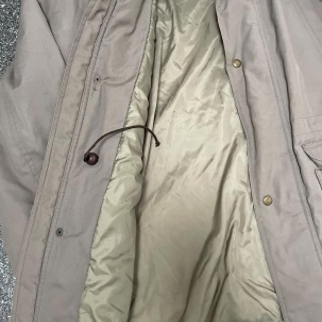 Vintage Naturally Dannimac cream padded full zip up large coat jacket