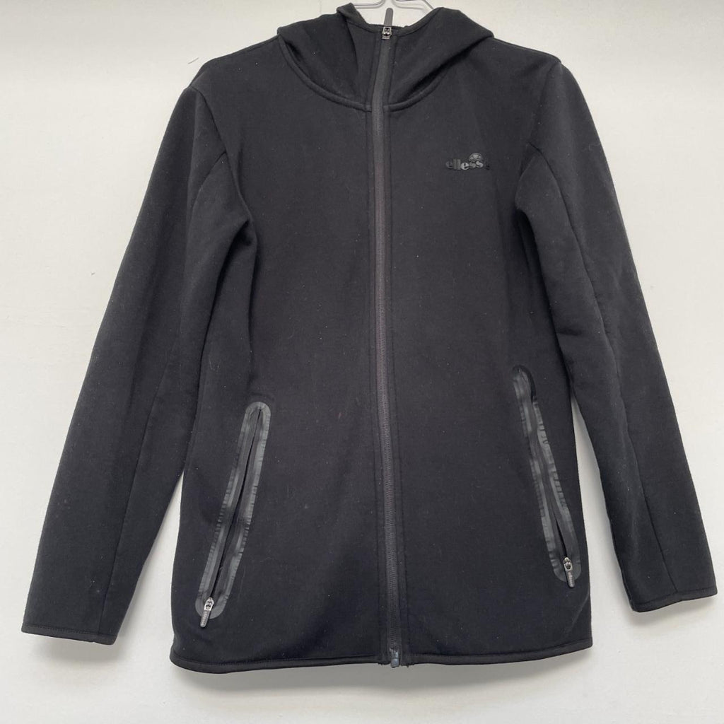 Vintage Ellesse full zip up fleece black hoodie jacket size XS