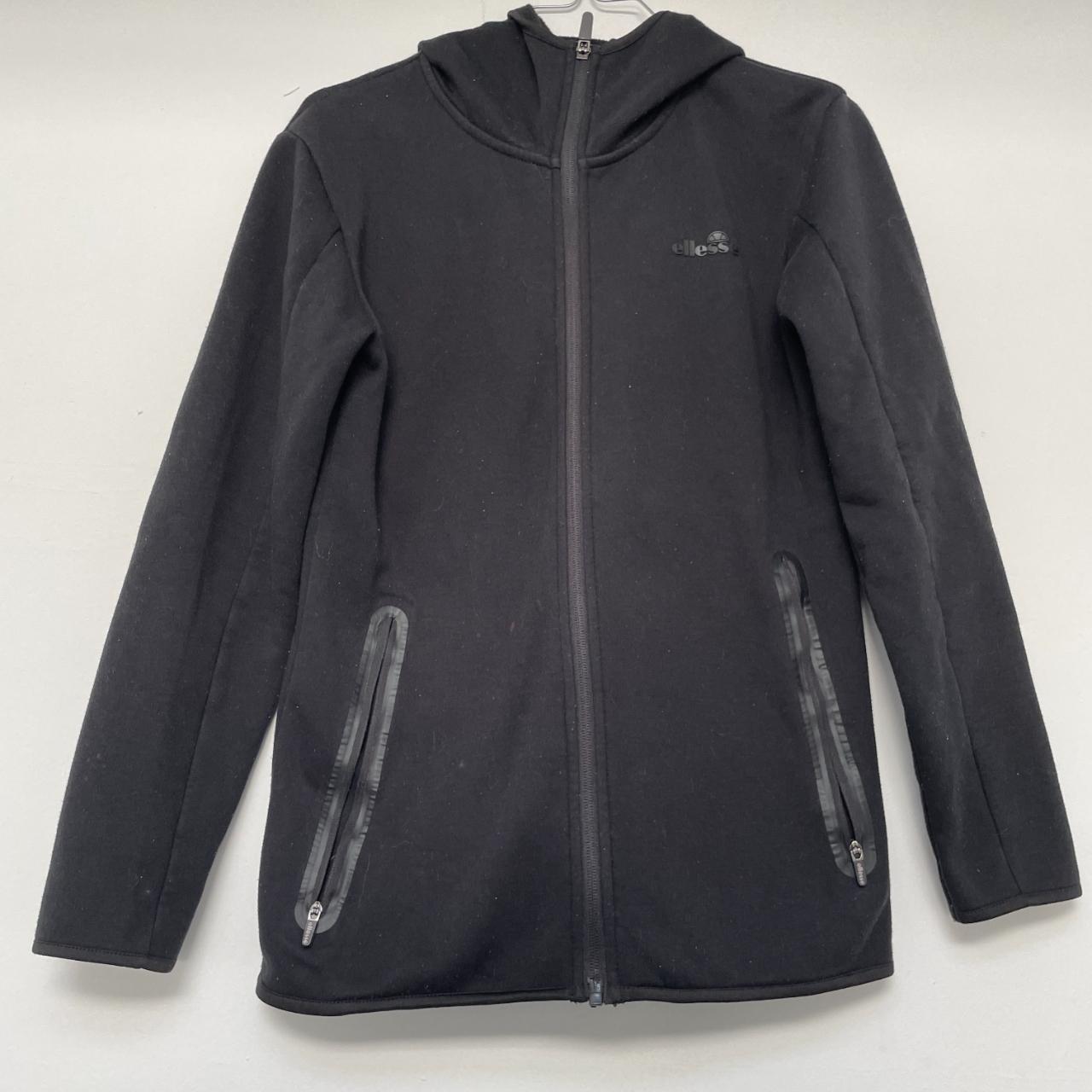 Vintage Ellesse full zip up fleece black hoodie jacket size XS