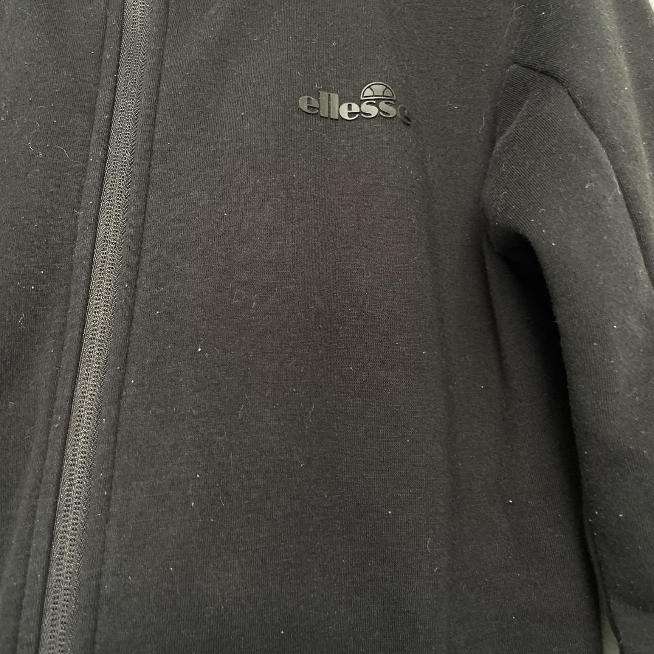 Vintage Ellesse full zip up fleece black hoodie jacket size XS