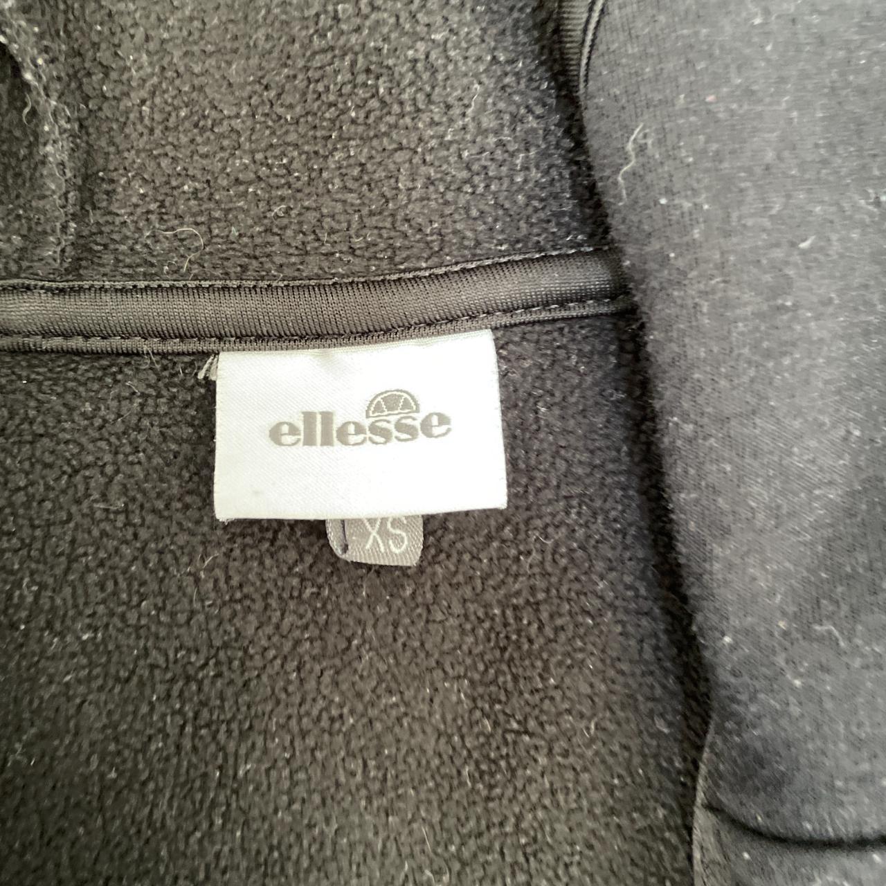 Vintage Ellesse full zip up fleece black hoodie jacket size XS