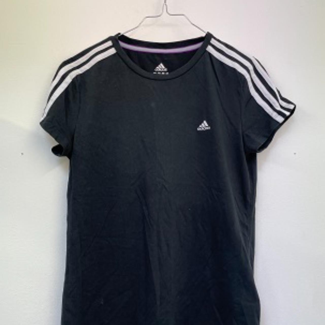 Vintage Adidas 3-stripes tee black/white tshirt