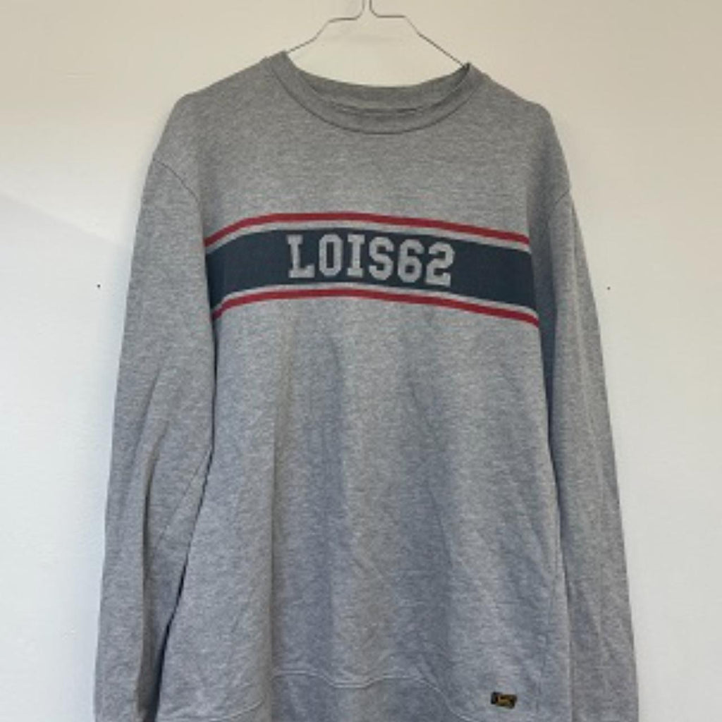 Vintage Lois Lois62 print grey mens sweatshirt size S