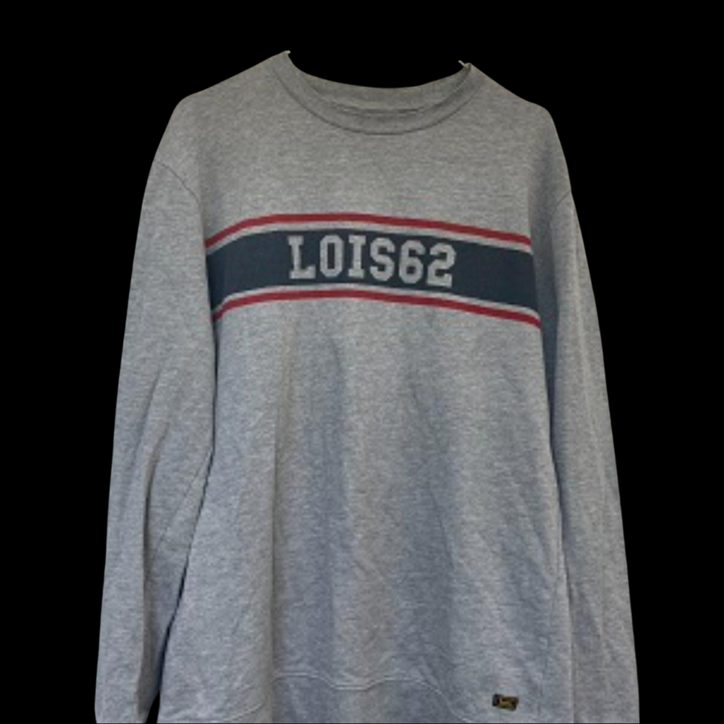 Vintage Lois Lois62 print grey mens sweatshirt size S