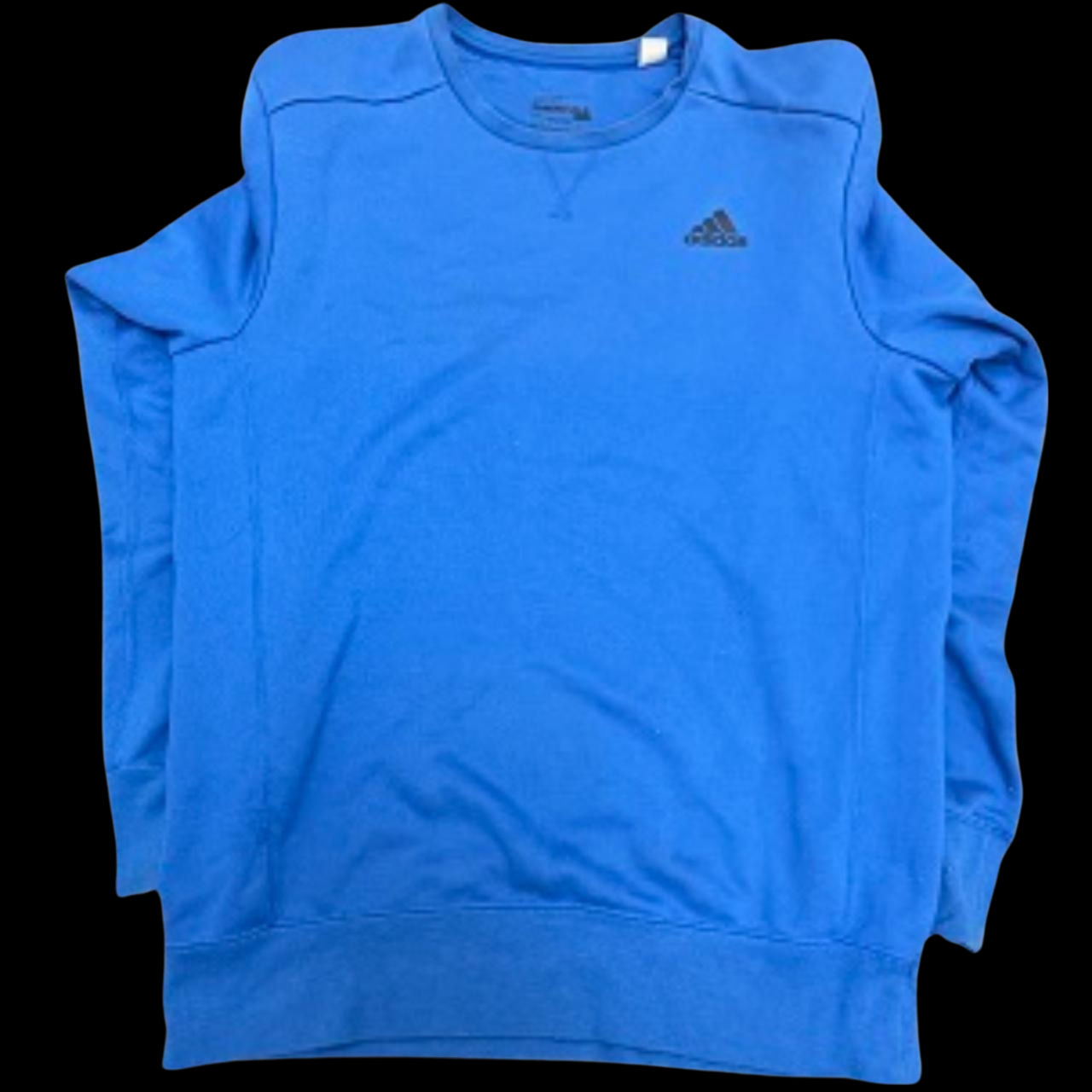 Vintage Adidas Mens Sport Essentials Premium Crew Fleece - Blue