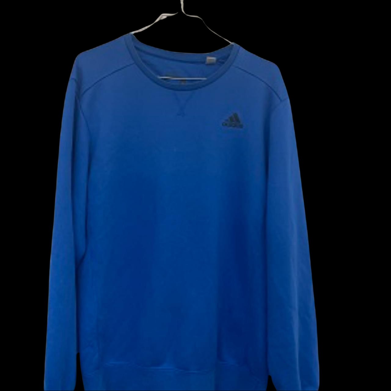 Vintage Adidas Mens Sport Essentials Premium Crew Fleece - Blue