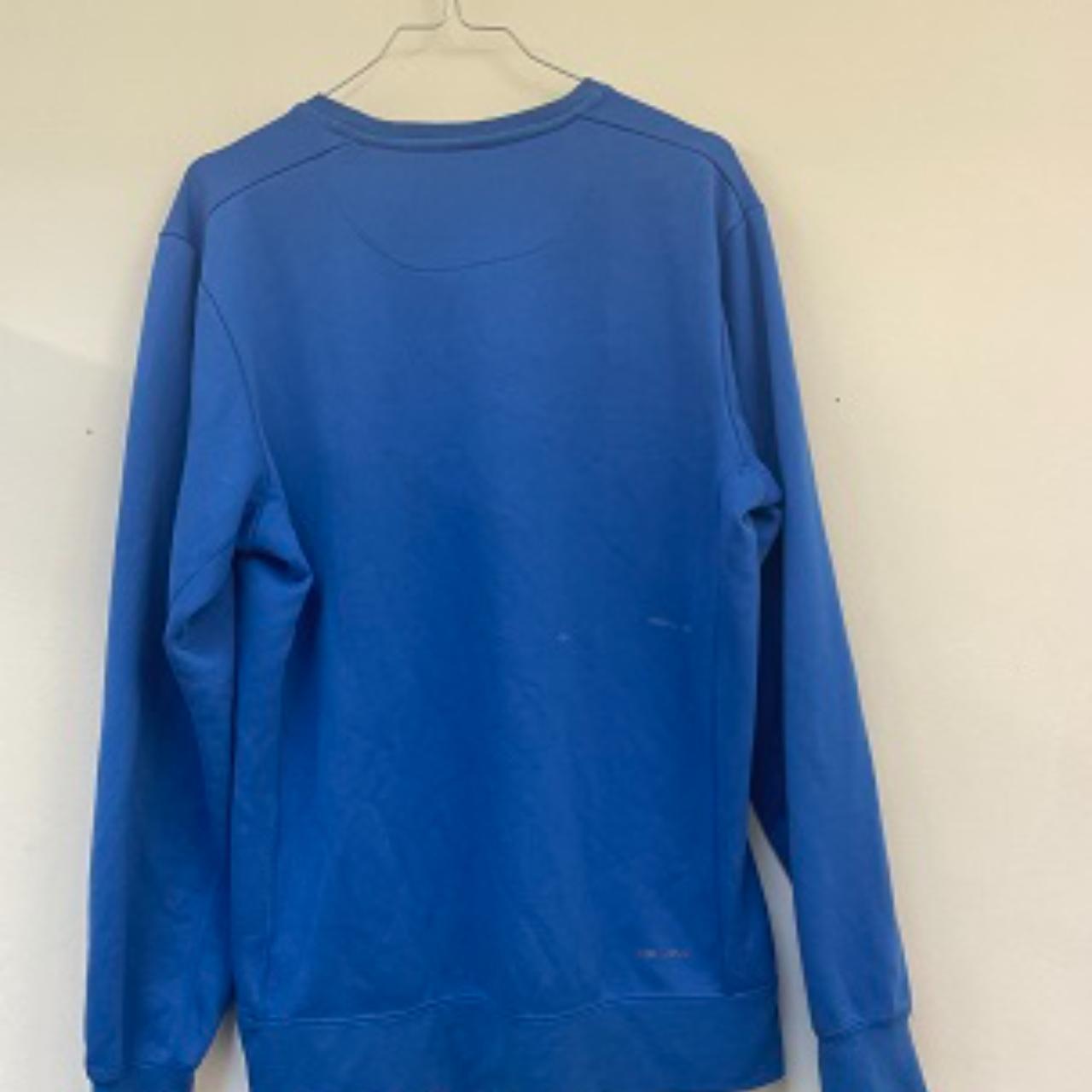 Vintage Adidas Mens Sport Essentials Premium Crew Fleece - Blue