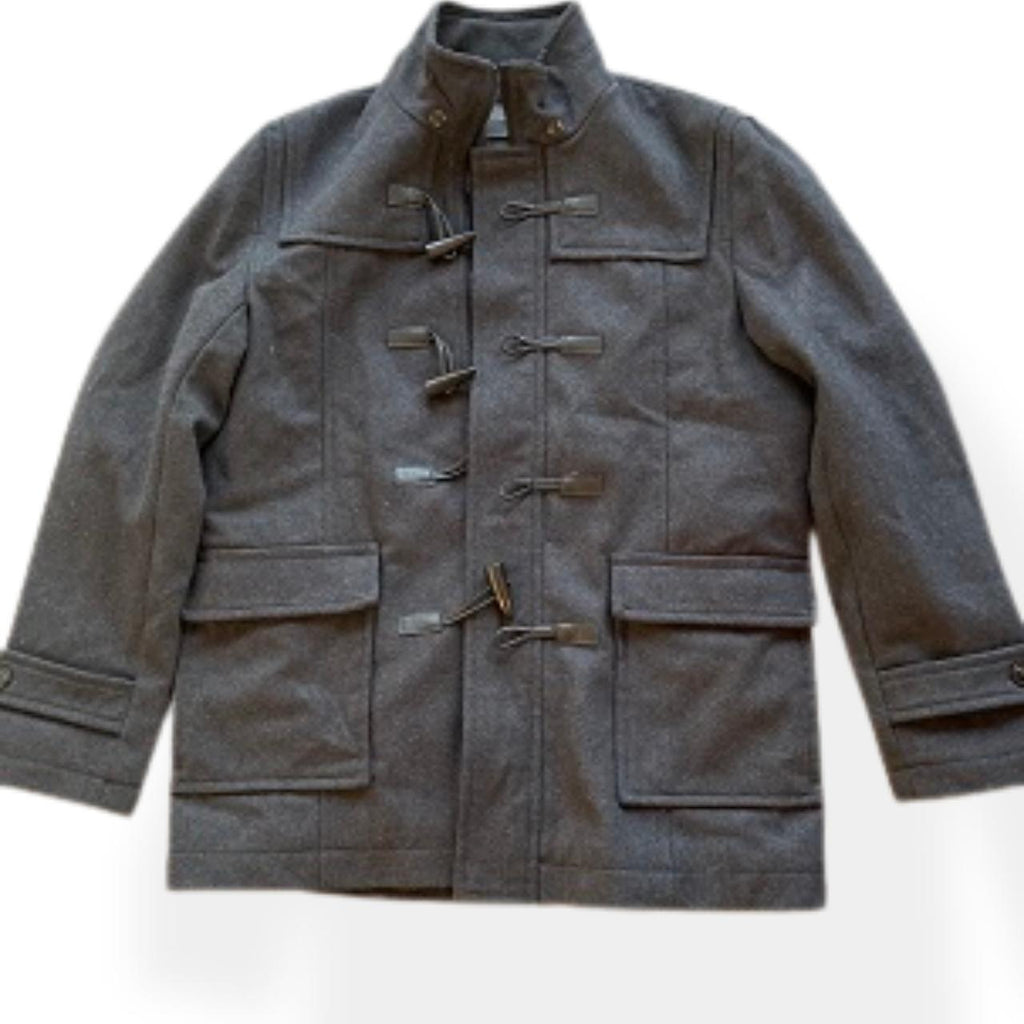 Vintage Zara man duffle grey Military suede coat