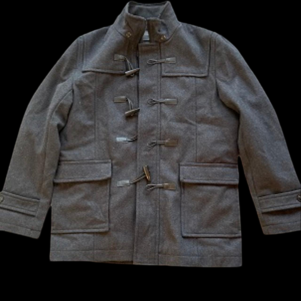 Vintage Zara man duffle grey Military suede coat