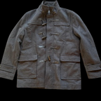 Vintage Zara man duffle grey Military suede coat