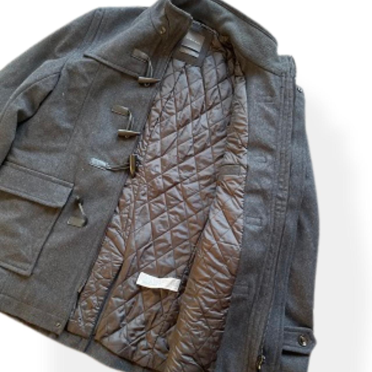 Vintage Zara man duffle grey Military suede coat