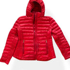 Vintage Tommy Hilfiger Red Full-zip ultralight down jacket with hood