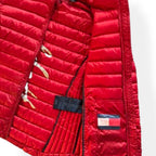 Vintage Tommy Hilfiger Red Full-zip ultralight down jacket with hood