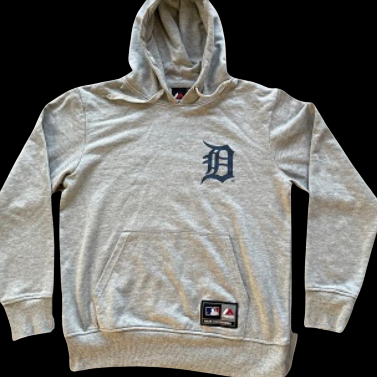 Vintage Majestic Athletics Grey Hoodie With Back Print Size M