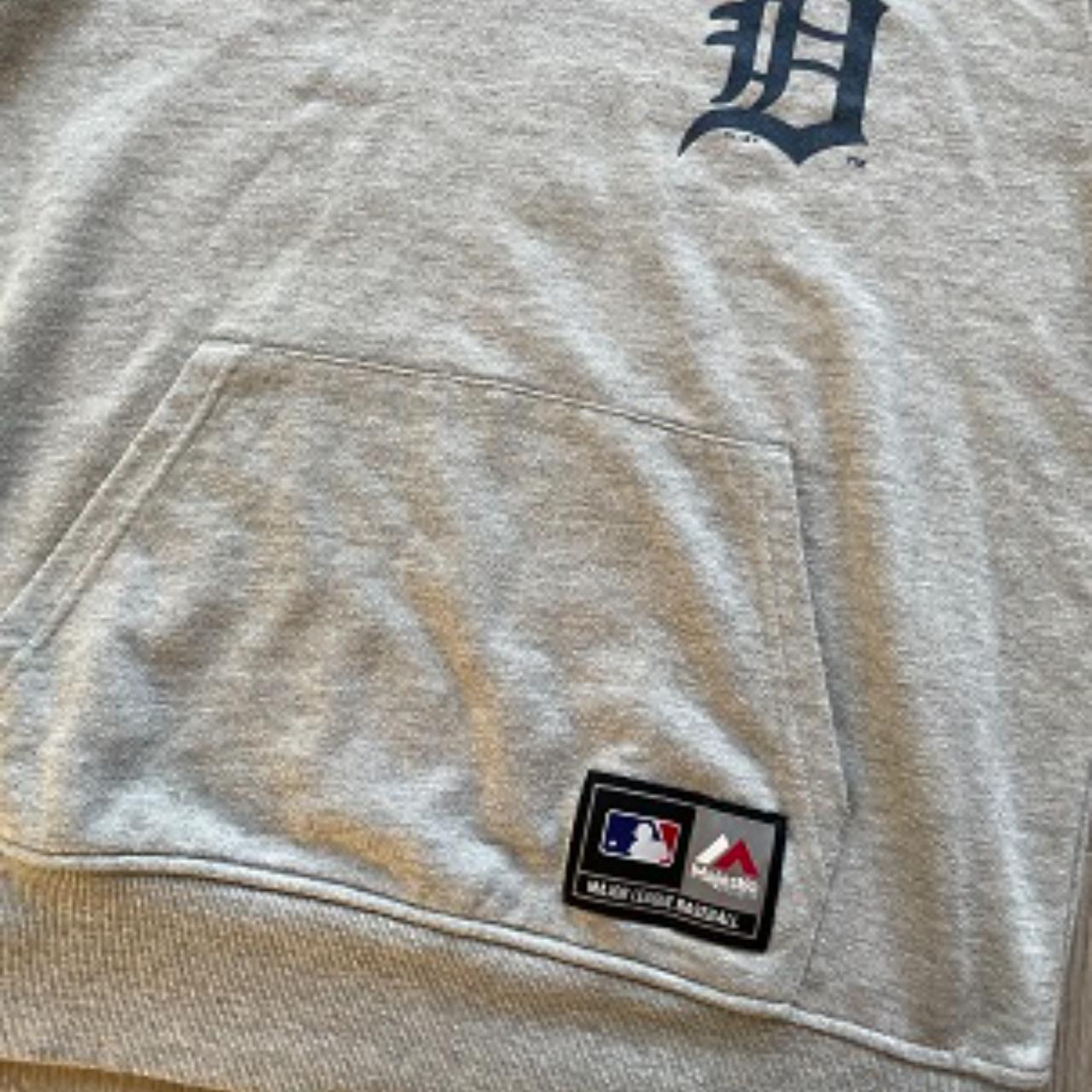 Vintage Majestic Athletics Grey Hoodie With Back Print Size M